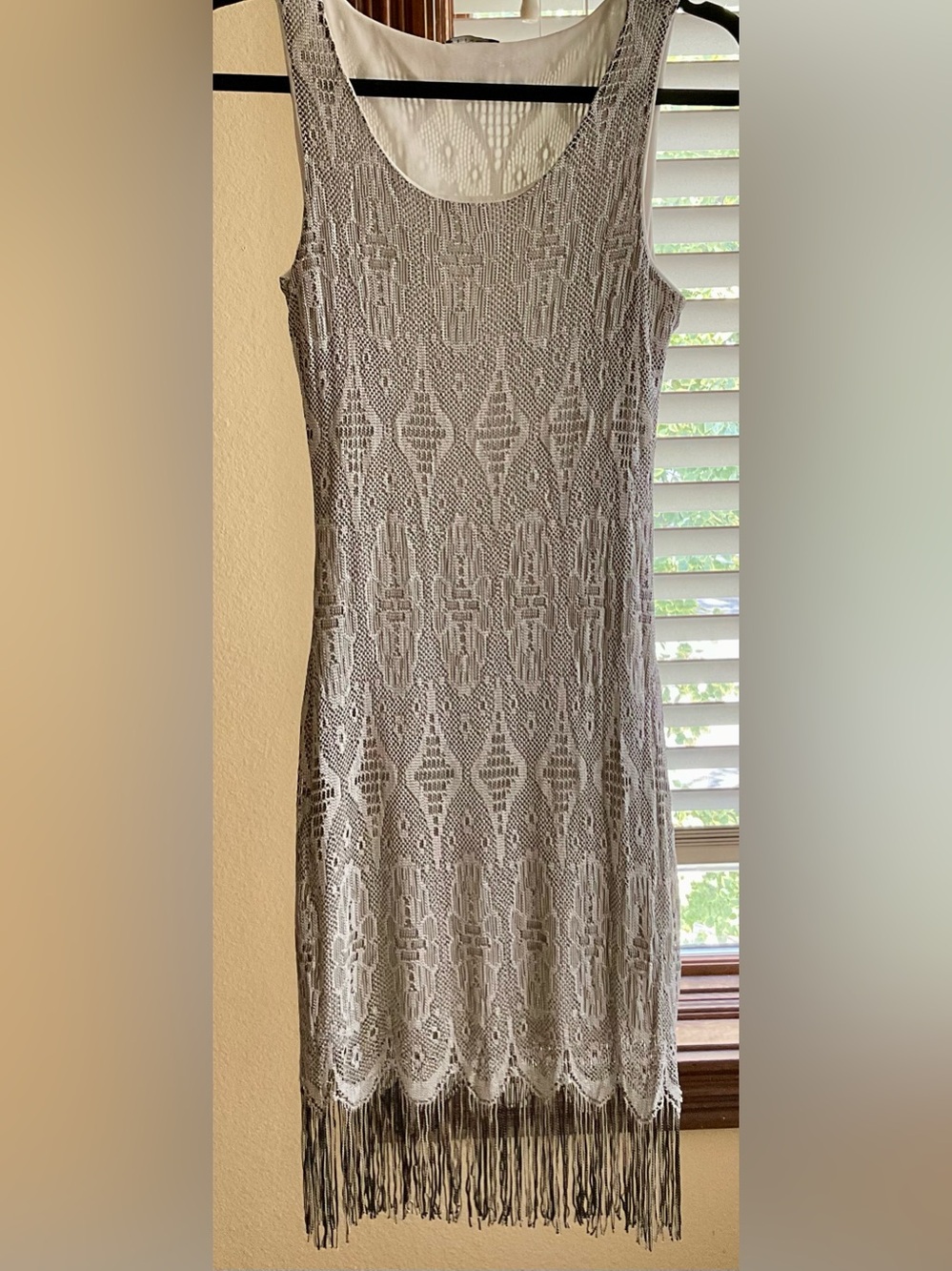 Y2K Venus Crochet Lace Fringe Mini Dress XS